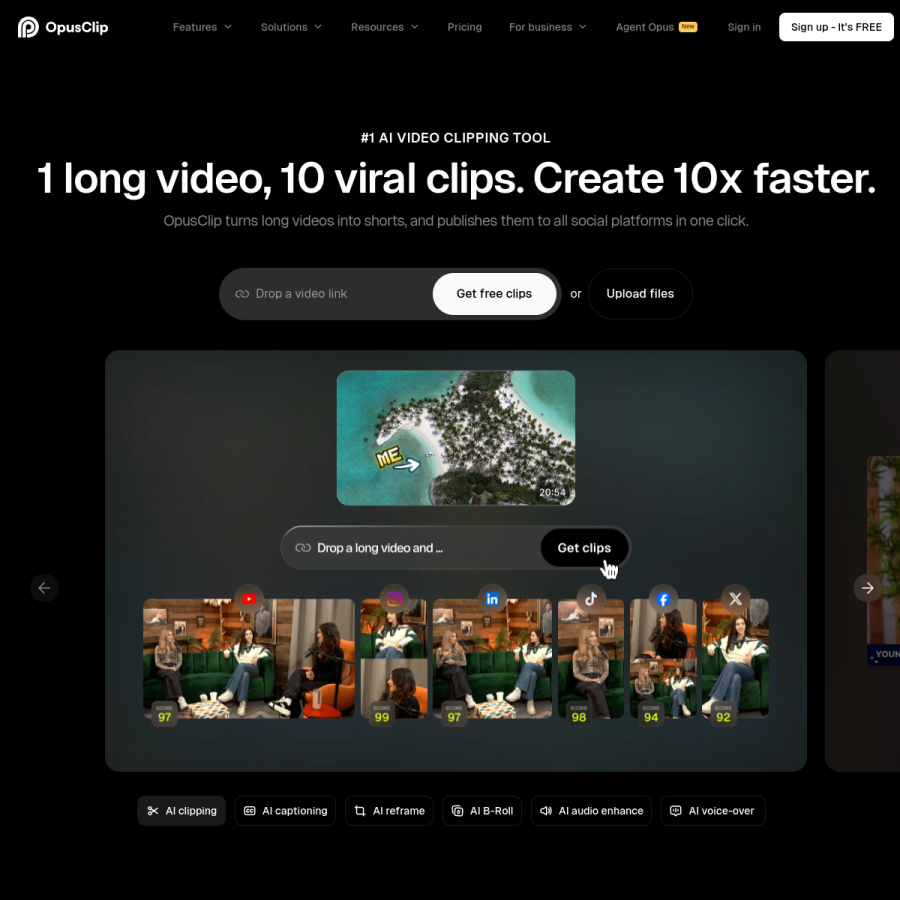 opus.pro homepage screenshot