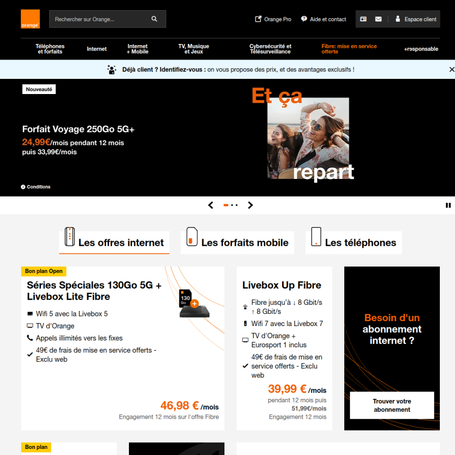 orange.fr homepage screenshot