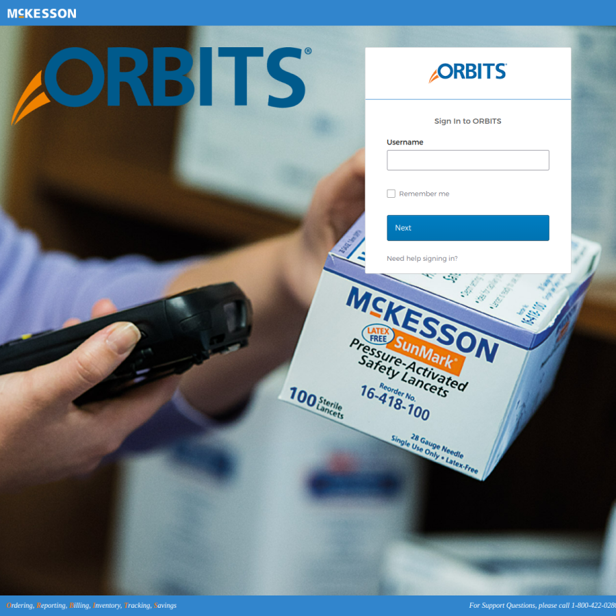 orbits.mckesson.com homepage screenshot