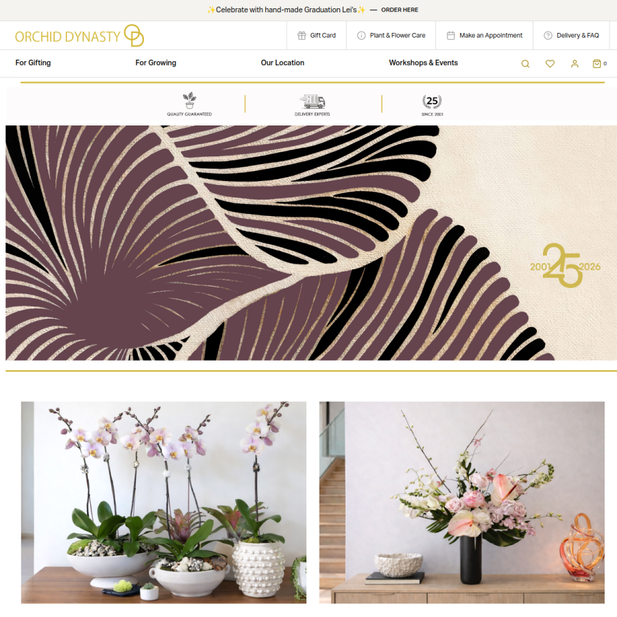 orchiddynasty.com homepage screenshot