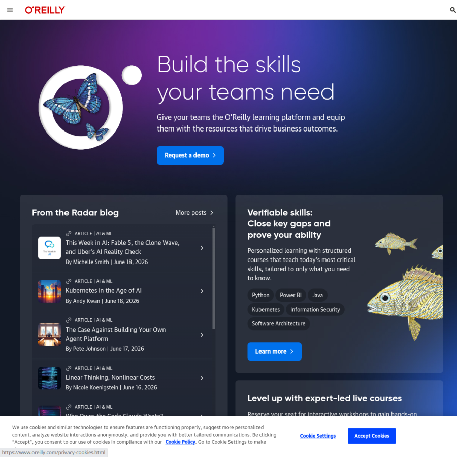 oreilly.com homepage screenshot