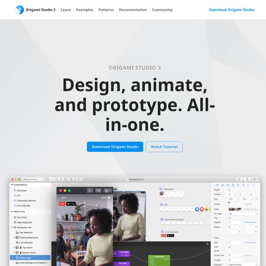 origami.design homepage screenshot