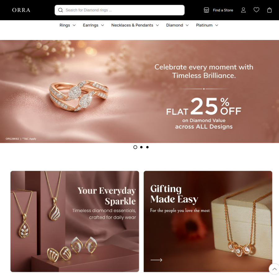 orra.co.in homepage screenshot