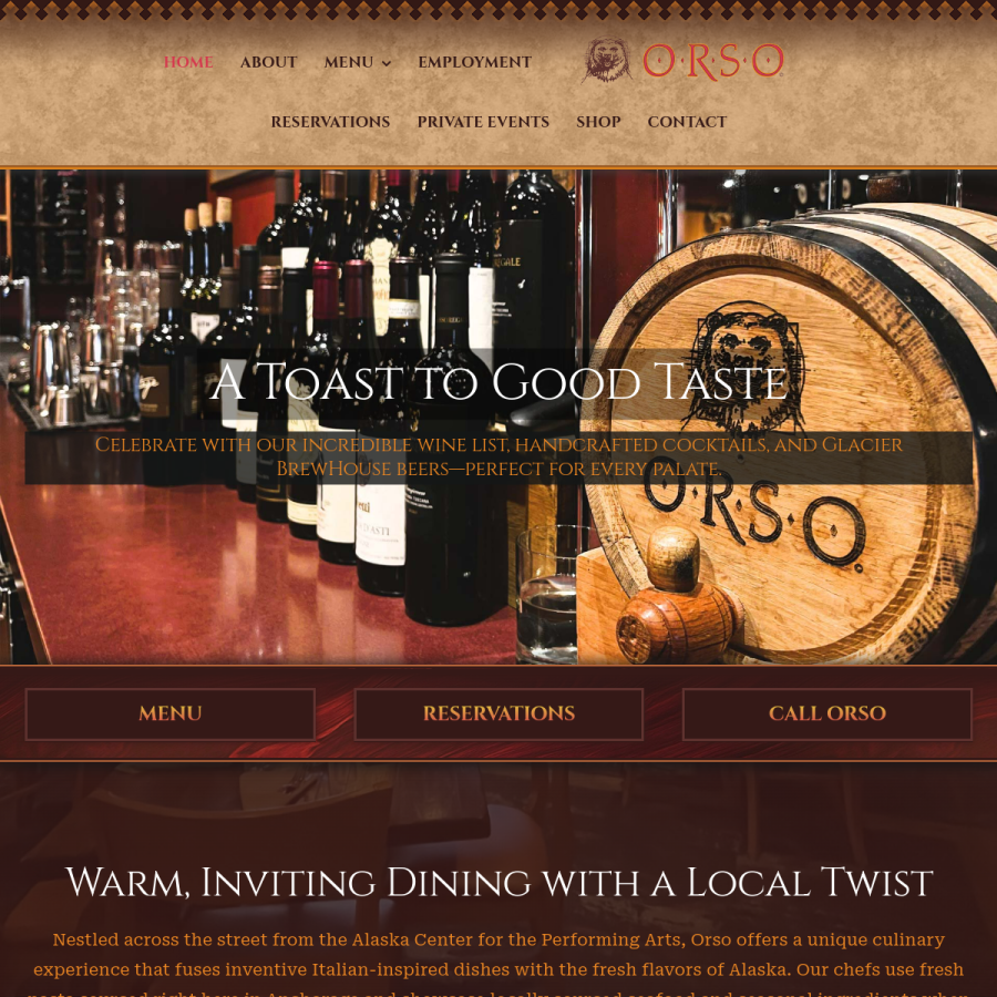 orsoalaska.com homepage screenshot