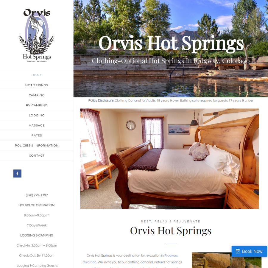 orvishotsprings.com homepage screenshot