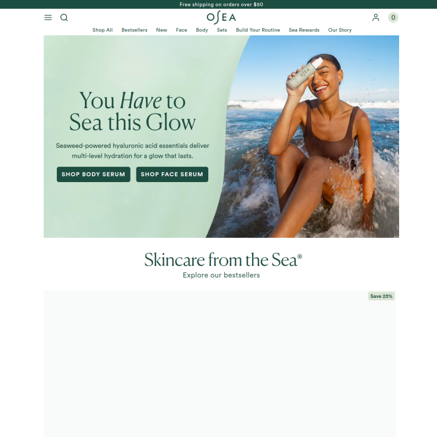 oseamalibu.com homepage screenshot