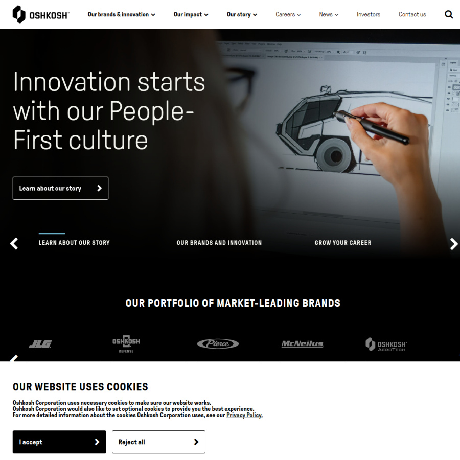 oshkoshcorp.com homepage screenshot