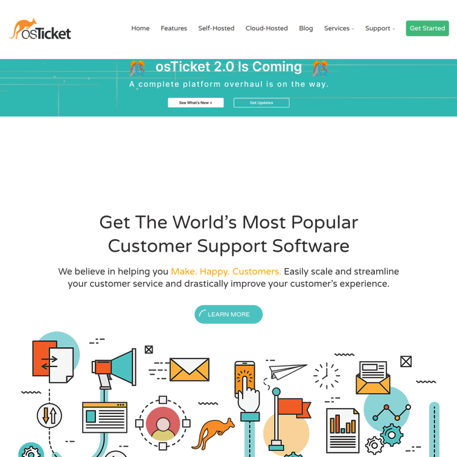 osticket.com homepage screenshot