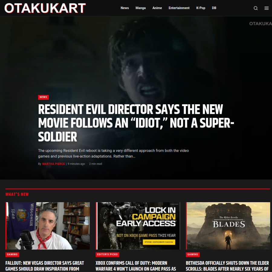 otakukart.com homepage screenshot