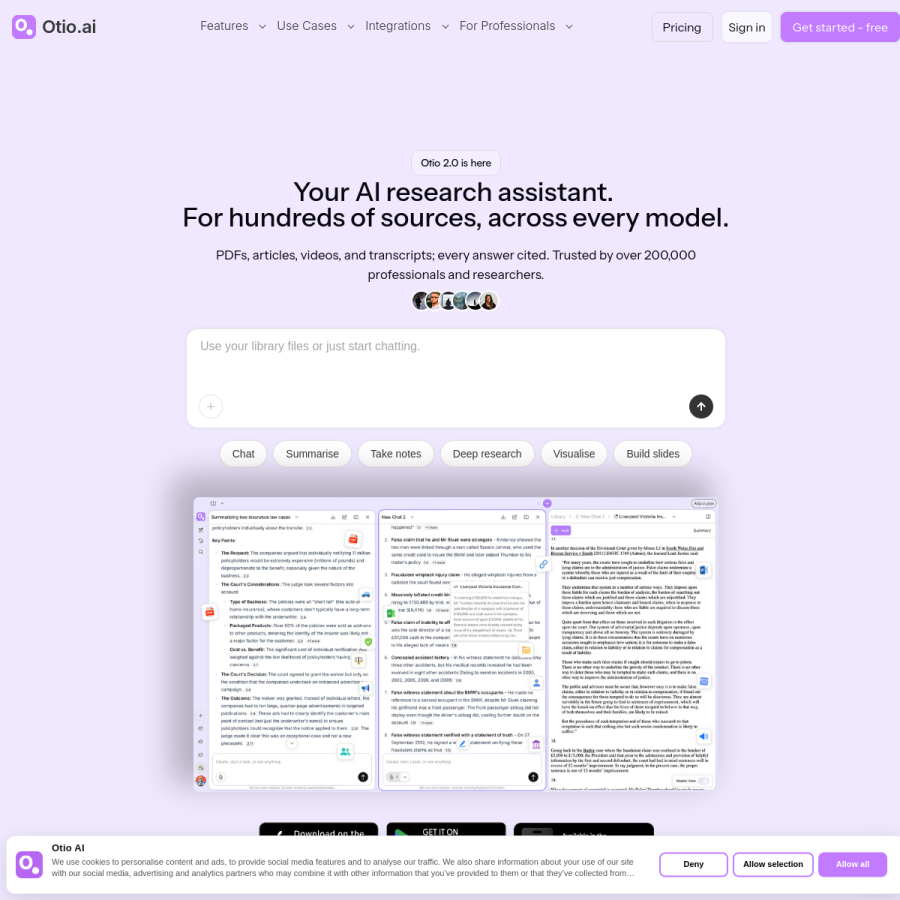 otio.ai homepage screenshot