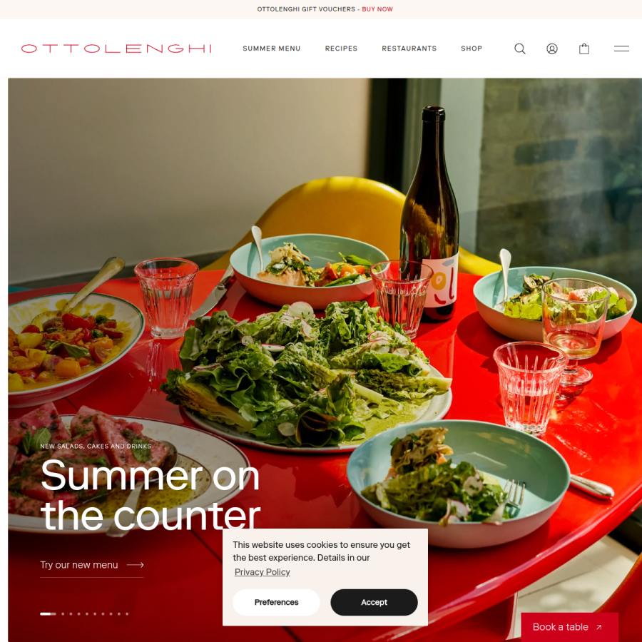 ottolenghi.co.uk homepage screenshot