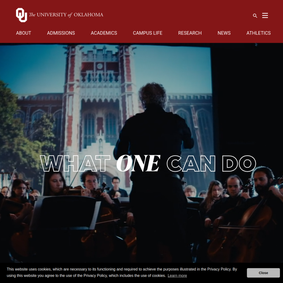 ou.edu homepage screenshot