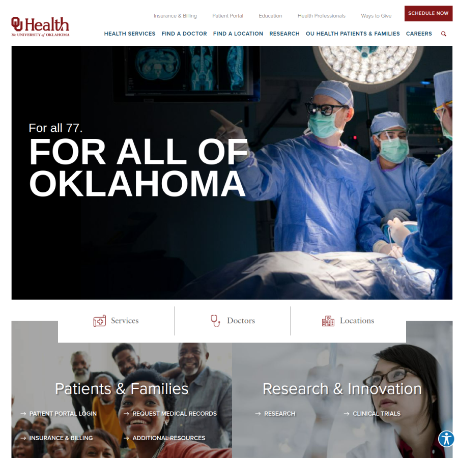 ouhealth.com homepage screenshot