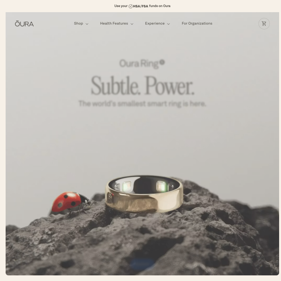 ouraring.com homepage screenshot