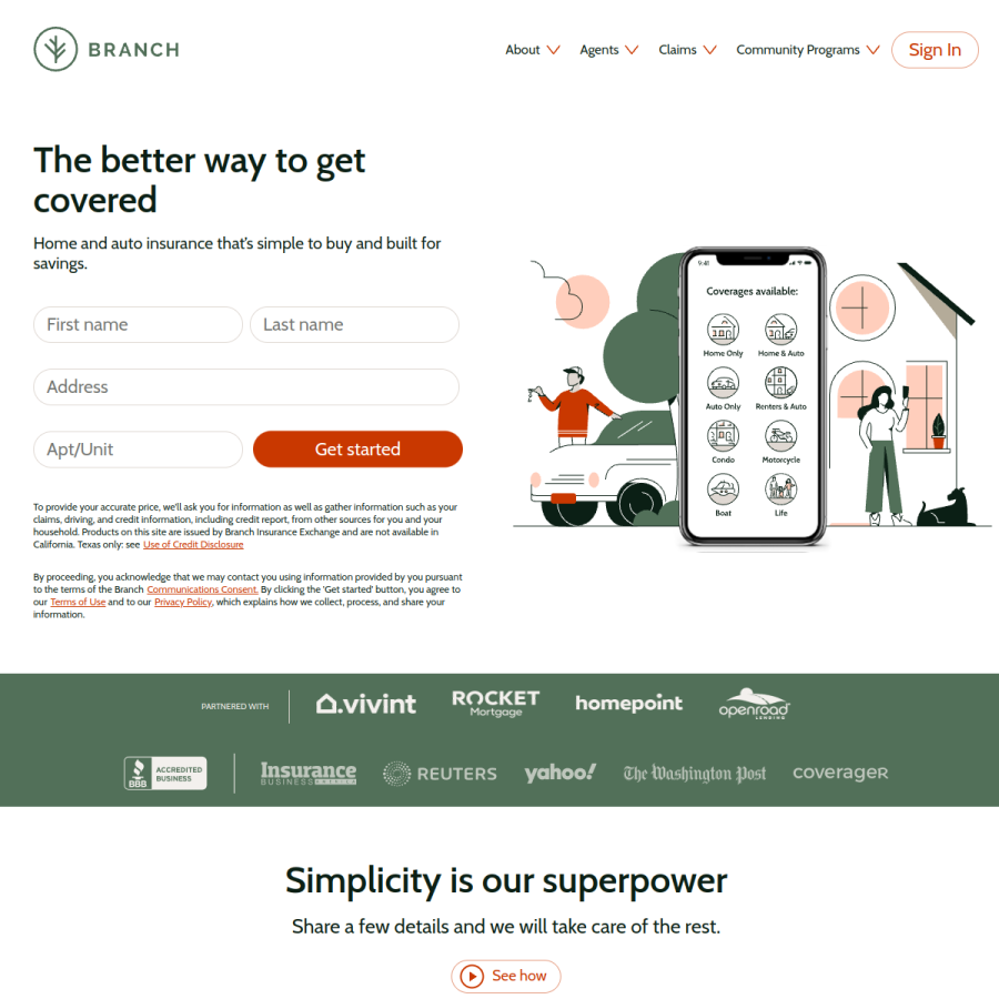 ourbranch.com homepage screenshot