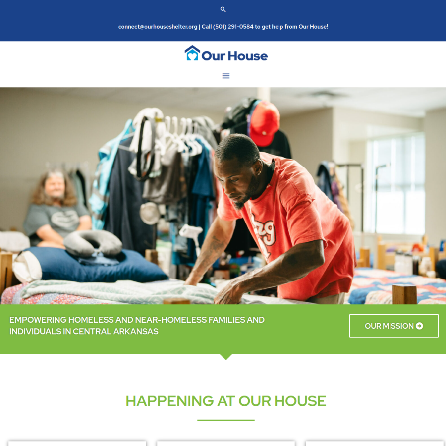 ourhouseshelter.org homepage screenshot