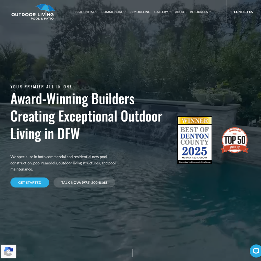 outdoorliving-poolandpatio.com homepage screenshot