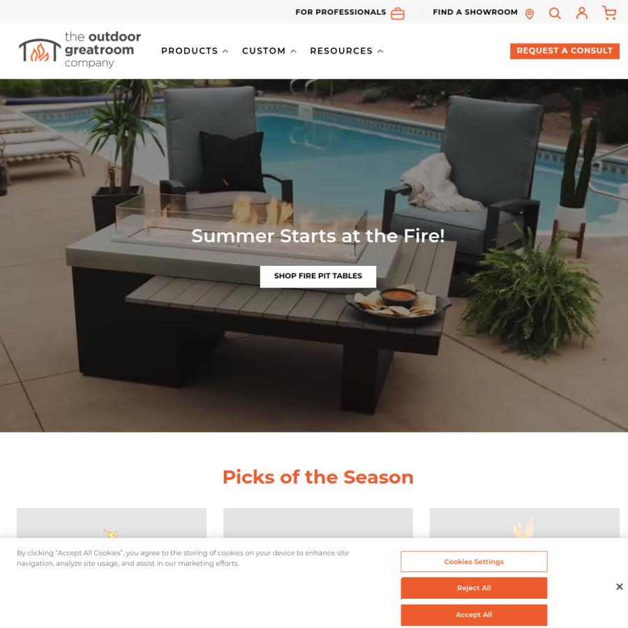 outdoorrooms.com homepage screenshot