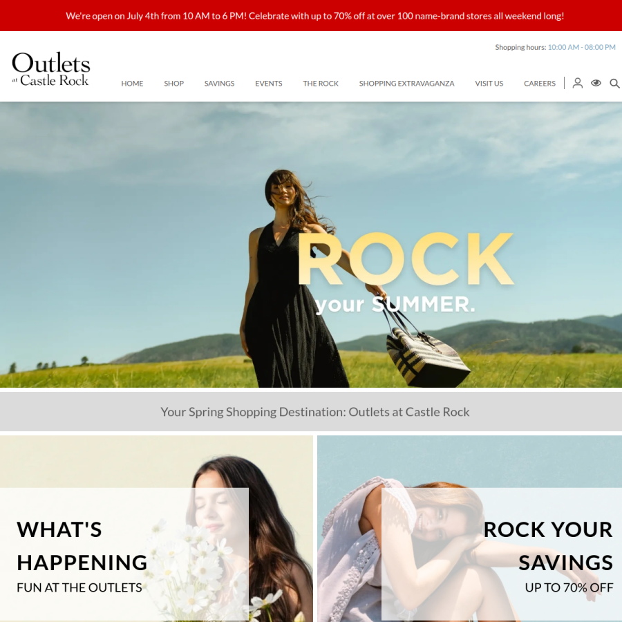 outletsatcastlerock.com homepage screenshot