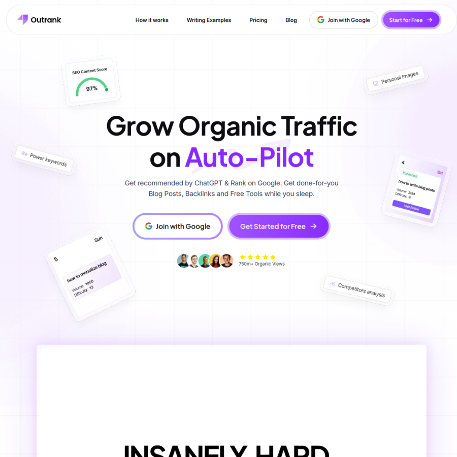 outrank.so homepage screenshot