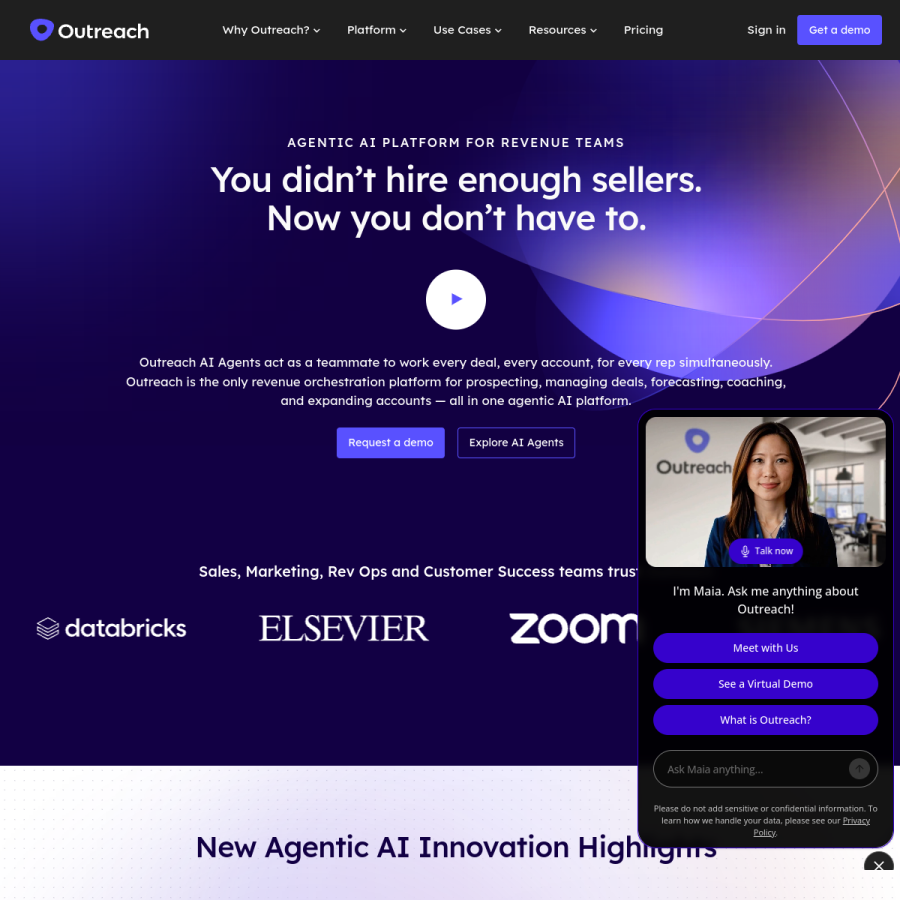 outreach.io homepage screenshot