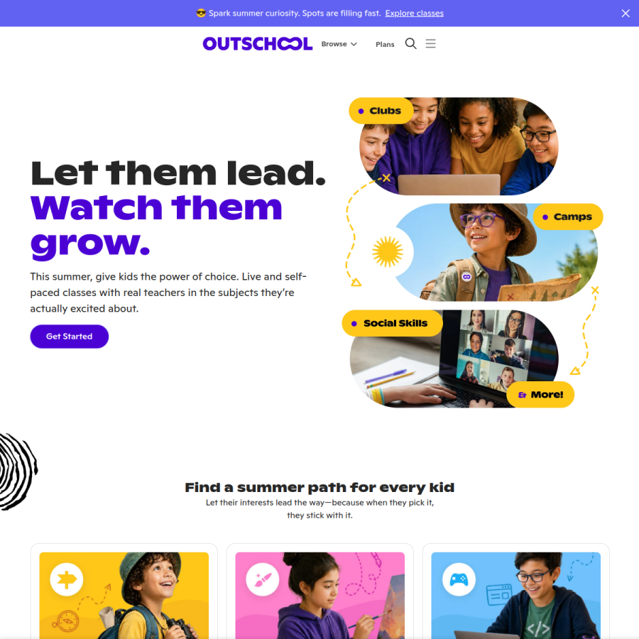 outschool.com homepage screenshot