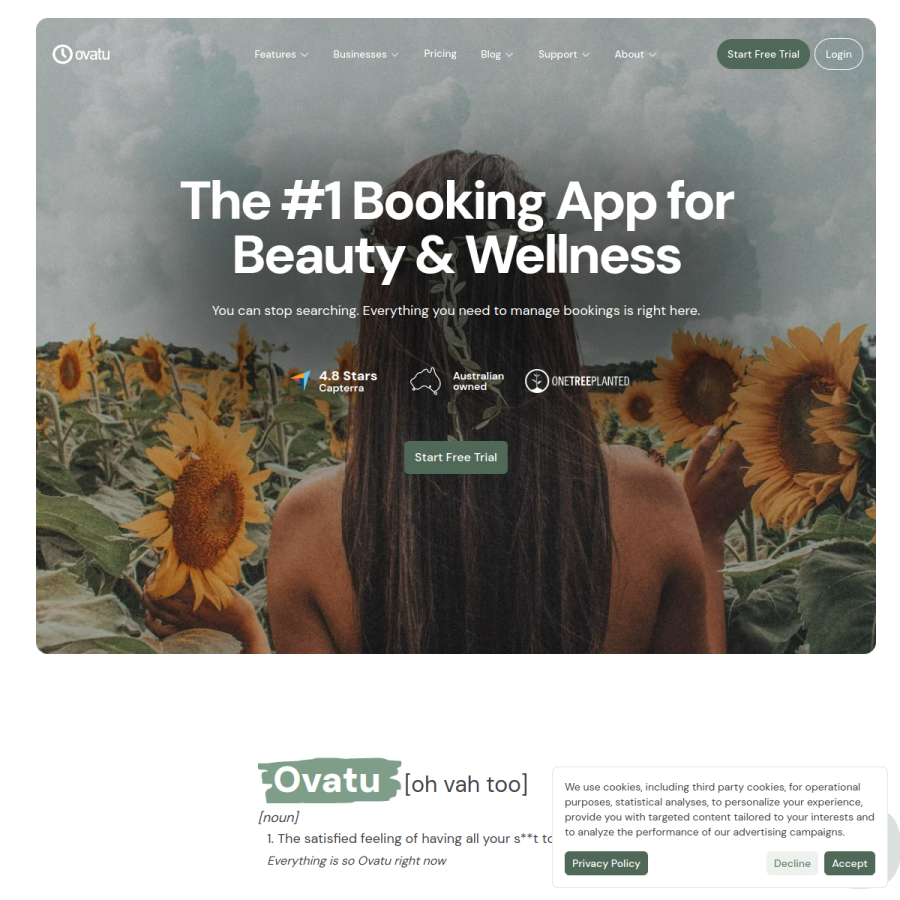 ovatu.com homepage screenshot