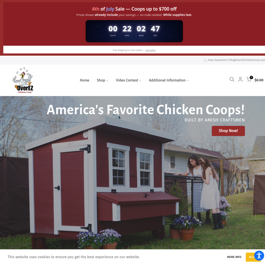overezchickencoop.com homepage screenshot