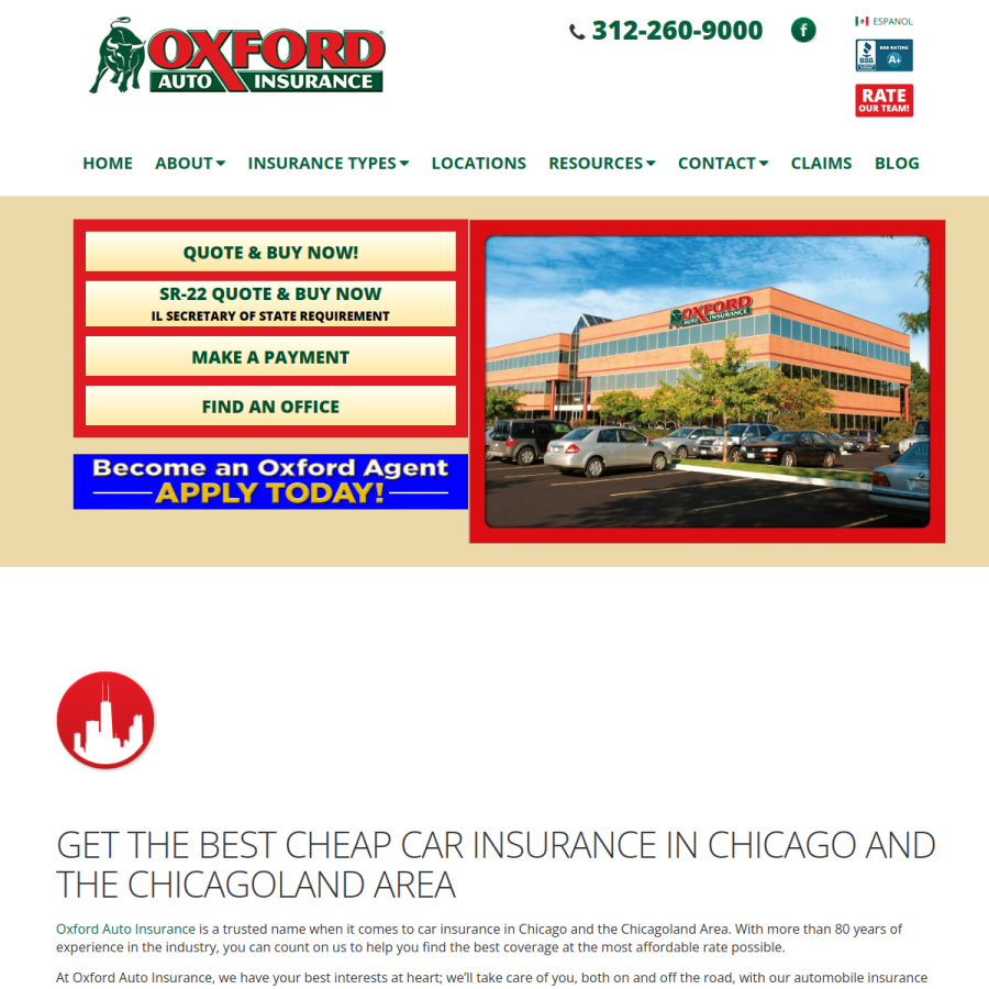 oxfordauto.com homepage screenshot