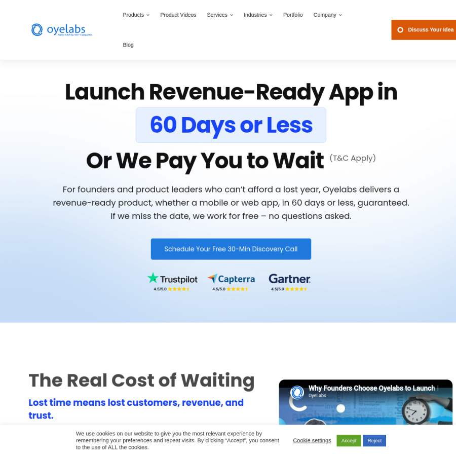 oyelabs.com homepage screenshot