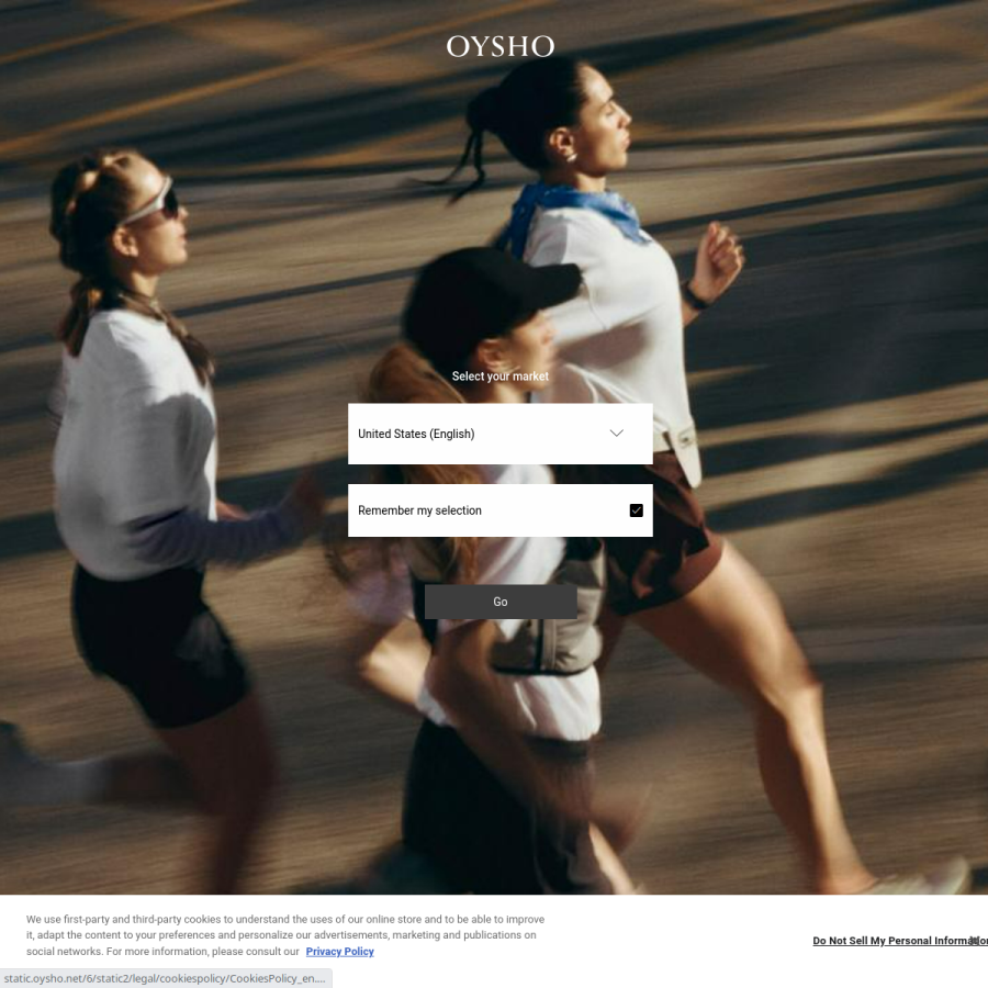 oysho.com homepage screenshot