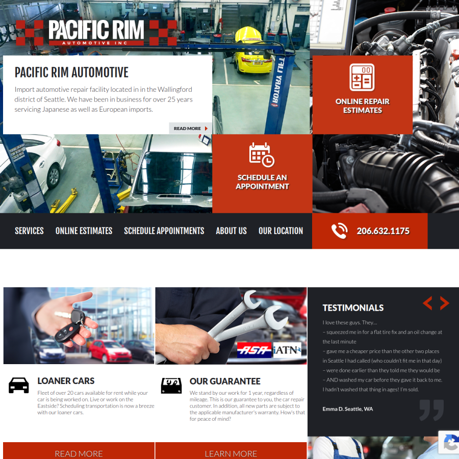 pacrimauto.com homepage screenshot