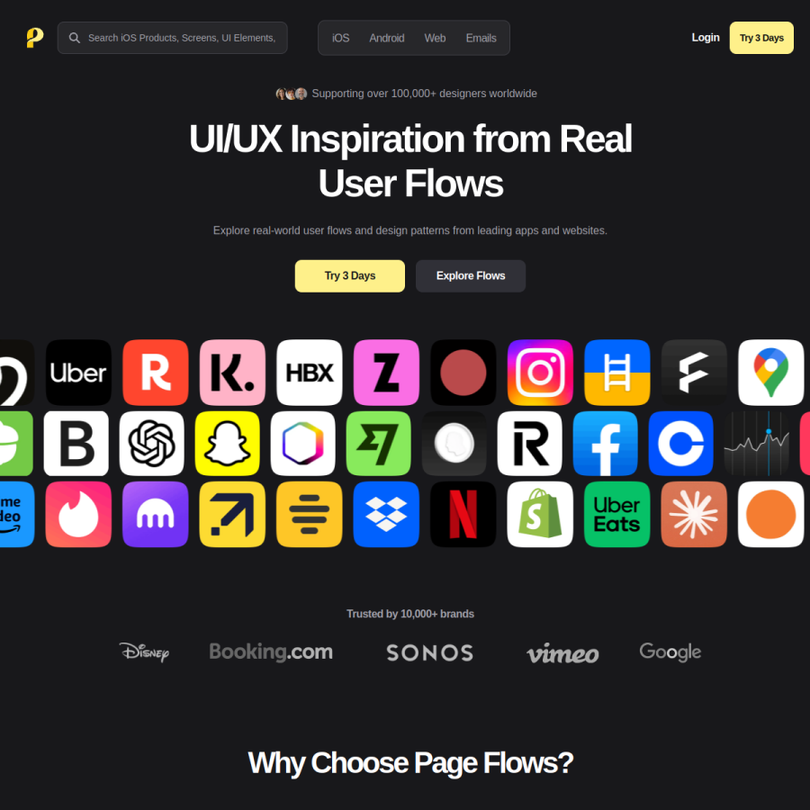 pageflows.com homepage screenshot