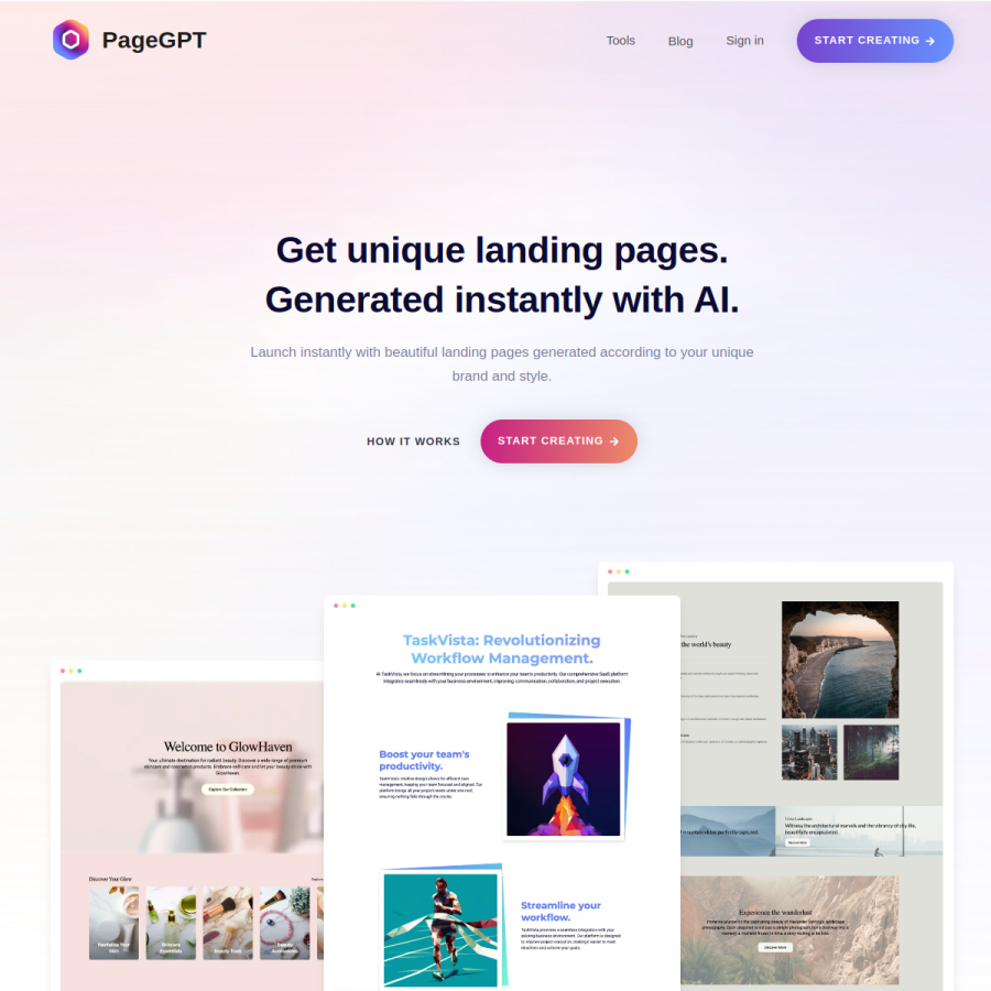 pagegpt.pro homepage screenshot