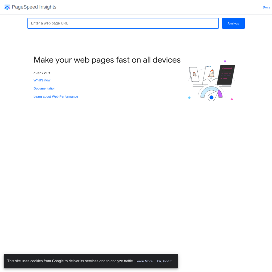 pagespeed.web.dev homepage screenshot