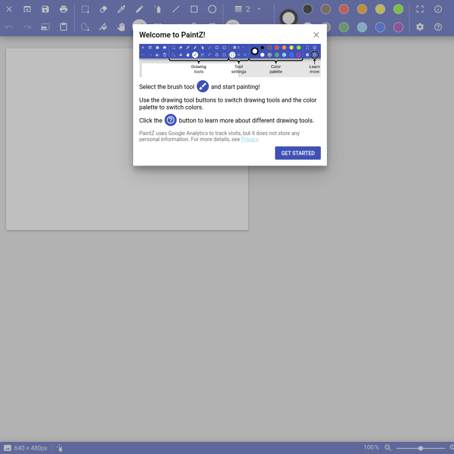 paintz.app homepage screenshot