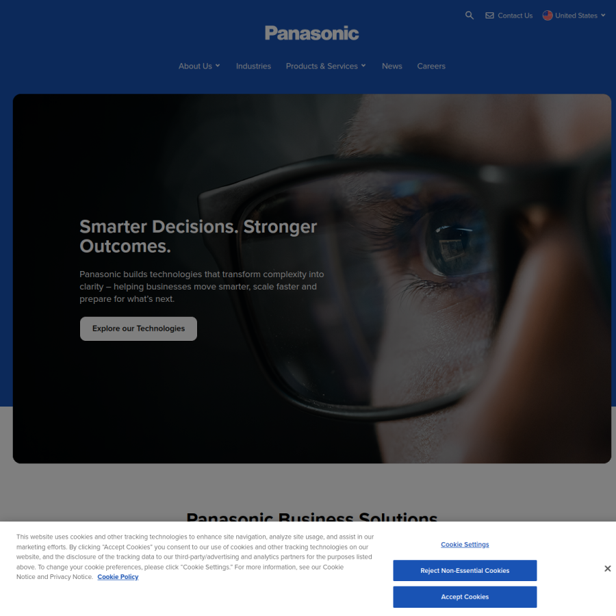 panasonic.com homepage screenshot