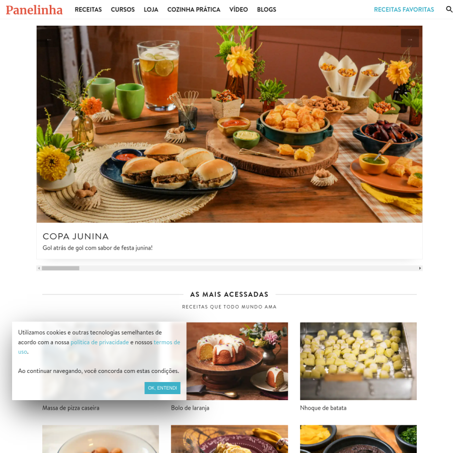 panelinha.com.br homepage screenshot