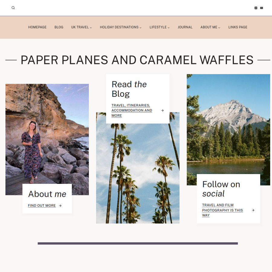 paperplanesandcaramelwaffles.com homepage screenshot