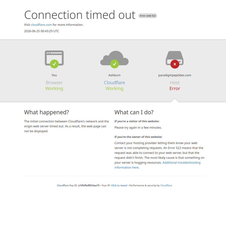 paradigmpeptides.com homepage screenshot