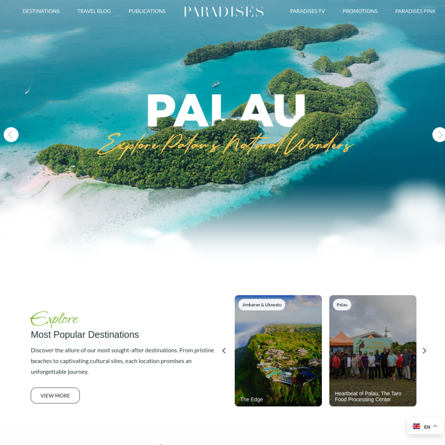 paradises.com homepage screenshot