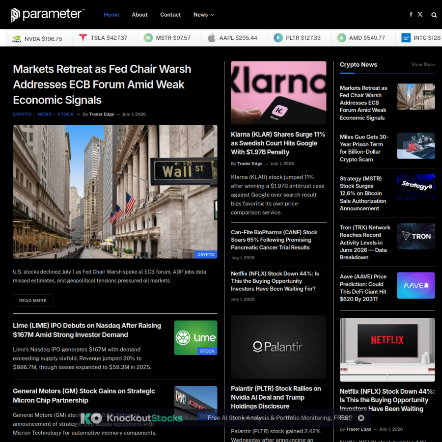parameter.io homepage screenshot