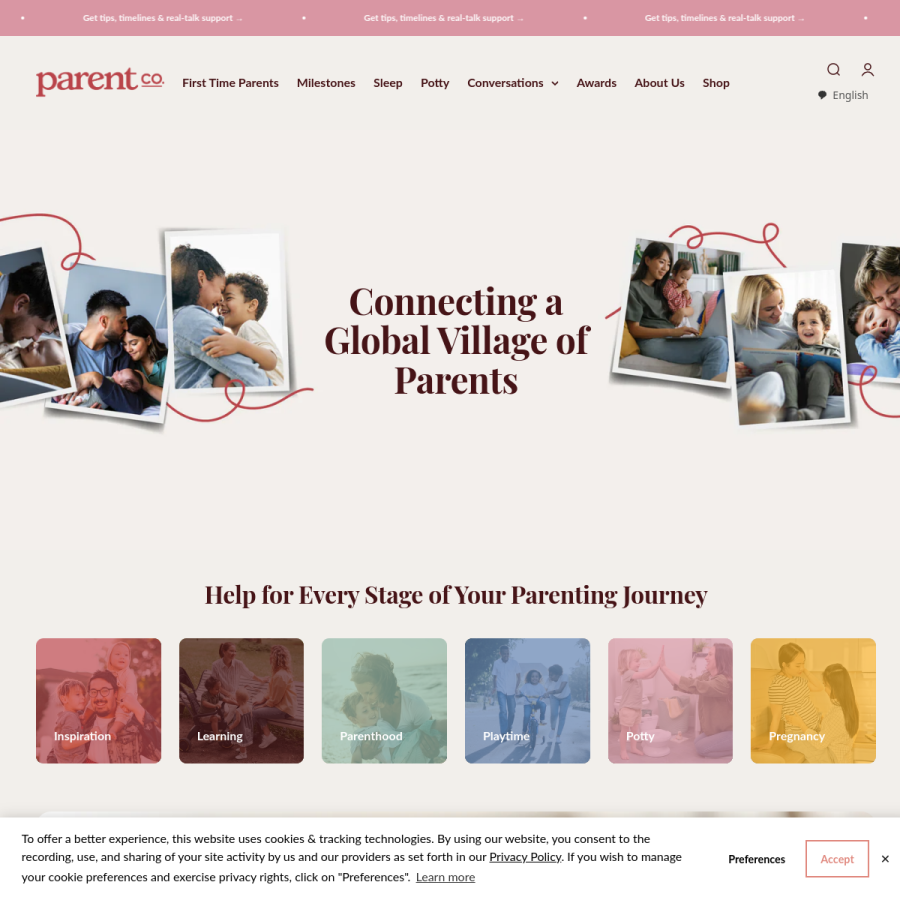 parent.com homepage screenshot