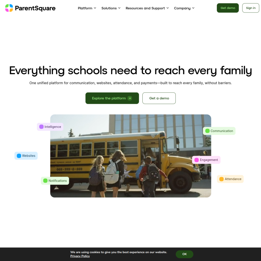 parentsquare.com homepage screenshot