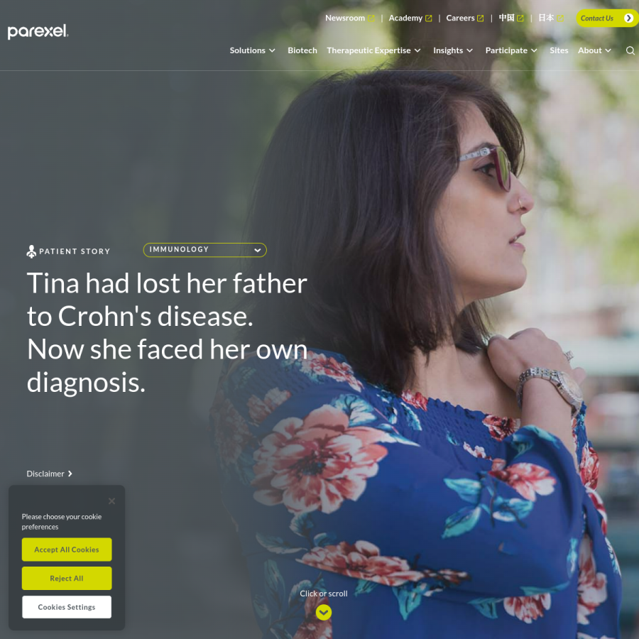 parexel.com homepage screenshot