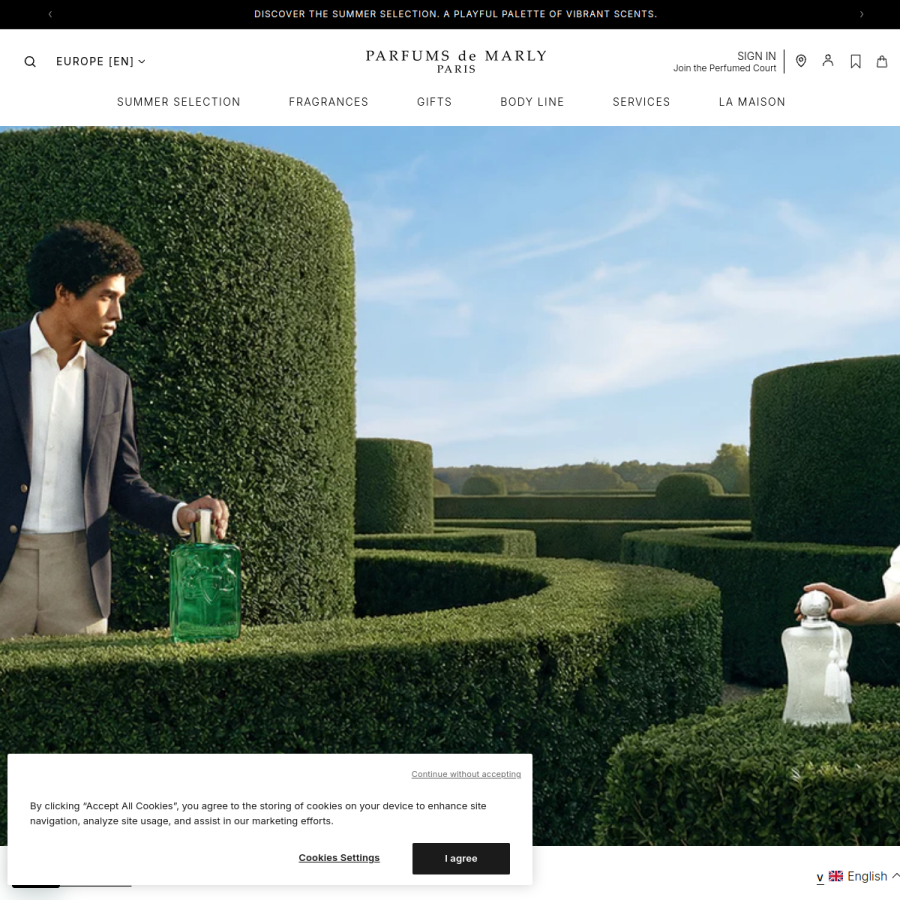parfums-de-marly.com homepage screenshot
