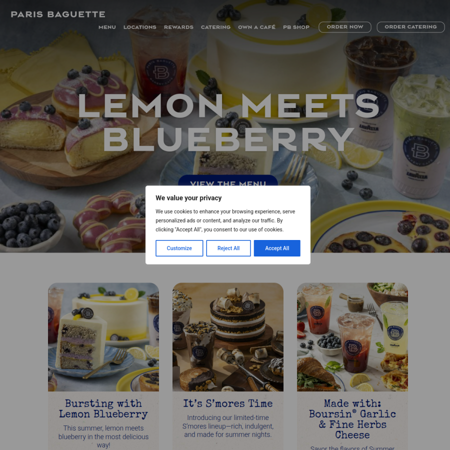 parisbaguette.com homepage screenshot