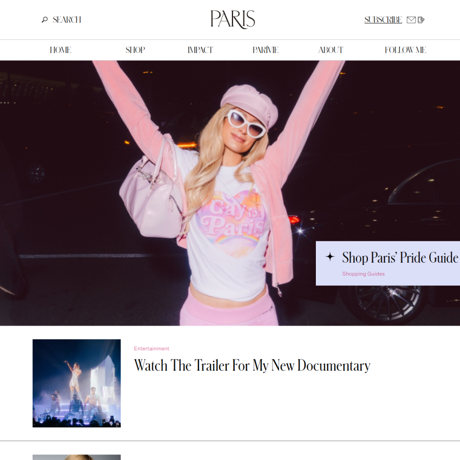 parishilton.com homepage screenshot