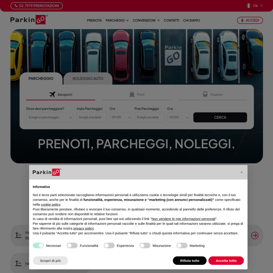 parkingo.com homepage screenshot