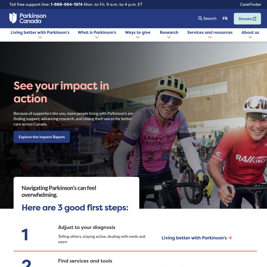 parkinson.ca homepage screenshot
